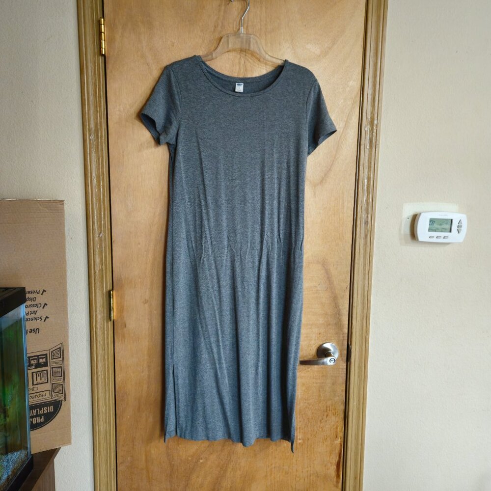 Old Navy S P Gray Midi Dress T Shirt